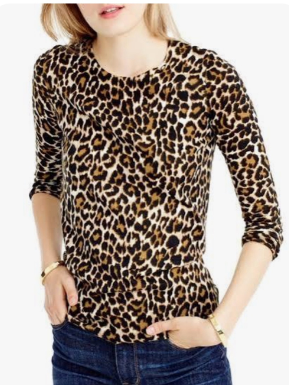 J. Crew Tippy Merino Wool Sweater Leopard XS—New!